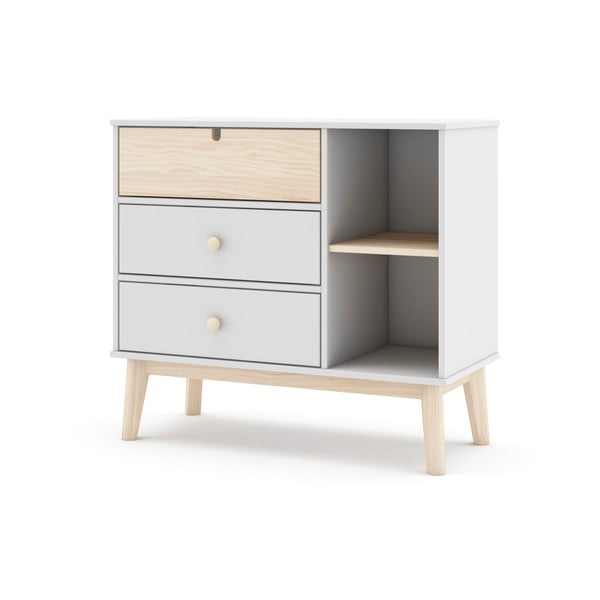 Valge madal lastekapp 90x40 cm Estefania - Marckeric-image-4