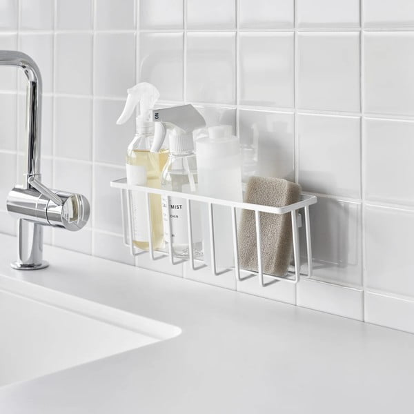 Valge metallist pesuvahendi riiul (ilma puurimiseta) Film Hook - YAMAZAKI-image-2