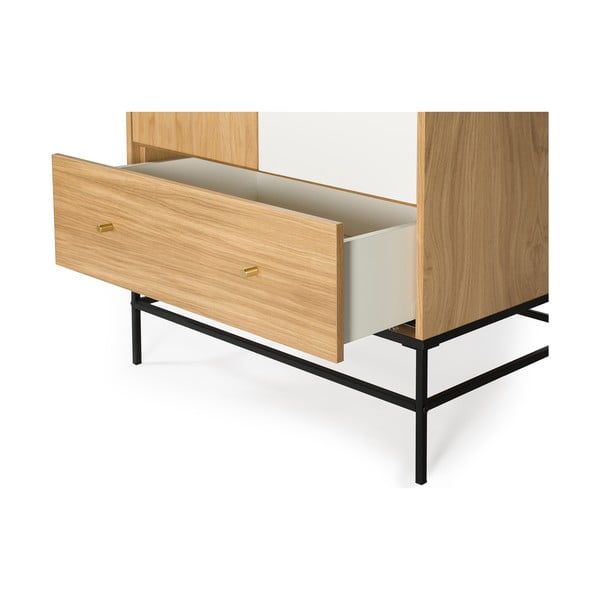 Valge tamme värvi riidekapp 80x190 cm Flora - Woodman-image-4