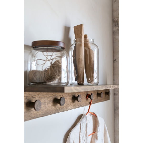 Pruun tammepuidust riiuliga seinanagi 90 cm Showcase - Mette Ditmer Denmark-image-4