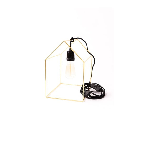 Stolní lampa ve zlaté barvě s černým kabelem Filament Style Home