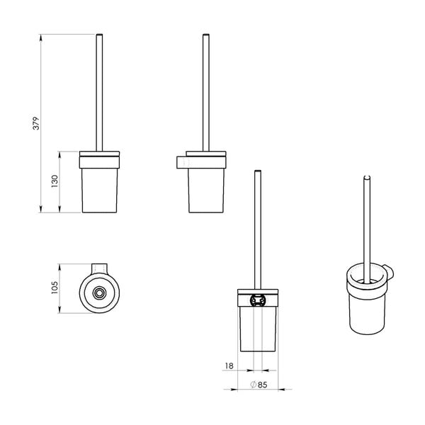 Valge-kuldne klaasist seinale paigaldatav tualettharja hoidik Gedy Pirenei - Sapho-image-2