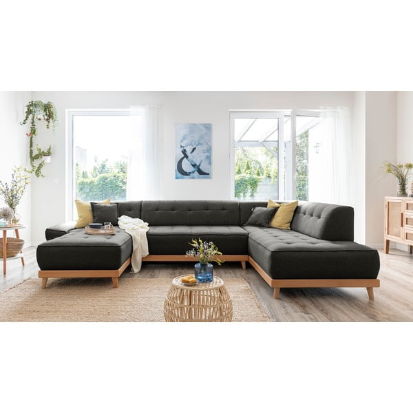 Tumehall U-kujuline diivanvoodi, paremas nurgas Dazzling Daisy - Miuform-image-3