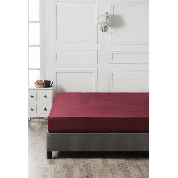 Bordoopunane puuvillane kummiga lina 140x200 cm - Mijolnir-image-2