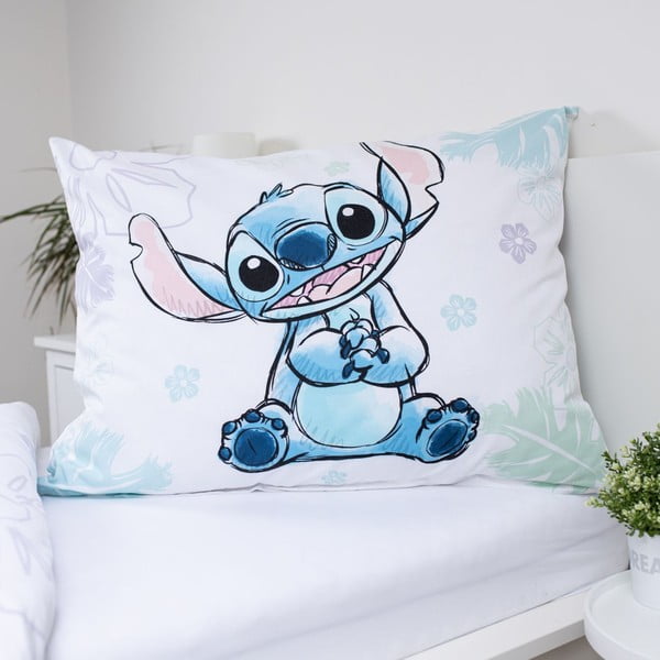 Valge puuvillane laste voodipesu 140x200 cm Lilo and Stitch "Ohana White" - Jerry Fabrics-image-3