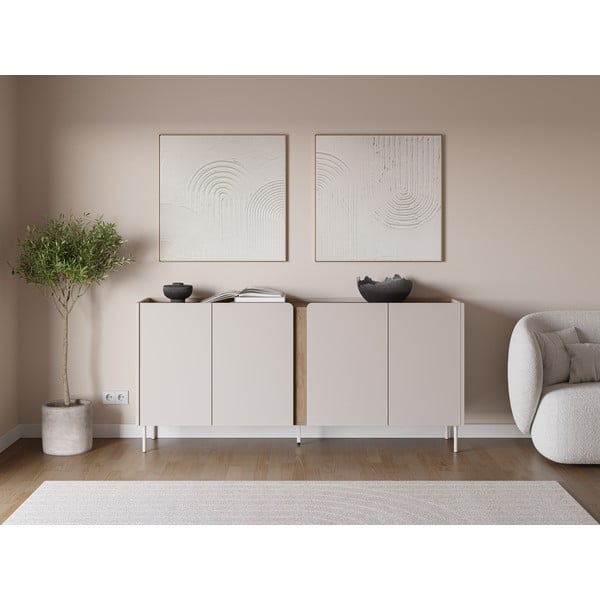 Kreem tammespoonist kummut 180x82x40 cm Lucile - Marckeric-image-1