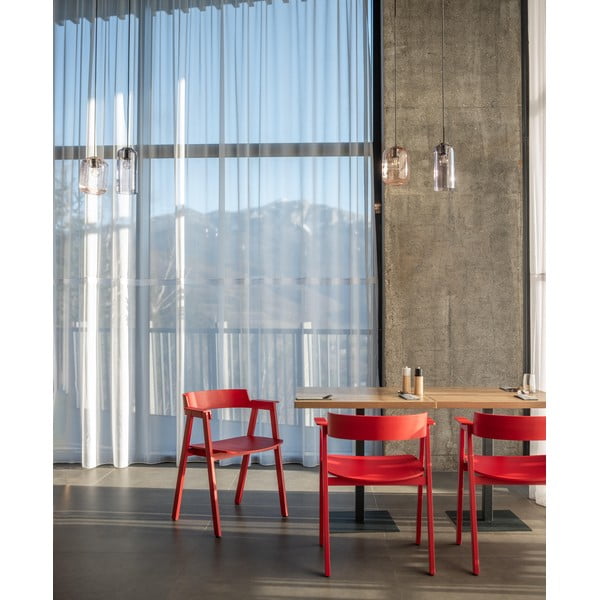 Punane söögitool tammepuidust käetugedega Flip - Gazzda-image-3