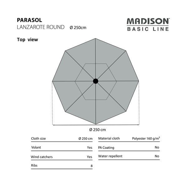 Roheline päikesevarju ø 250 cm Lanzarote - Madison-image-2