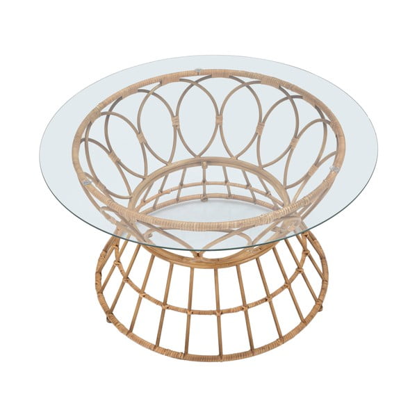 Ümmargune naturaalse klaasplaadiga kohvilaud ø 75 cm Panama - Mauro Ferretti-image-2