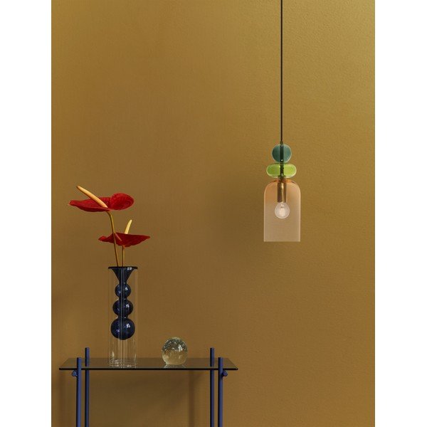 Kuldse värvi klaasist ripplamp, läbimõõduga 11 cm Murano - Nova Luce-image-1