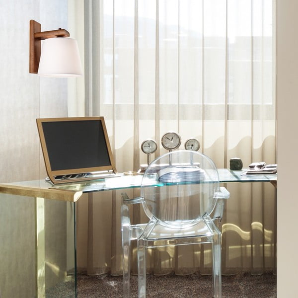 Tumepruun seinalamp ø 20 cm Aida - LAMKUR-image-3