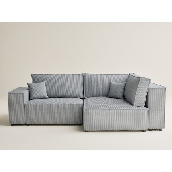 Hall velvetist diivanvoodi/panipaigaga nurgadiivan (parempoolne/L-kujuline) Tonga - Maison de Rêve-image-2