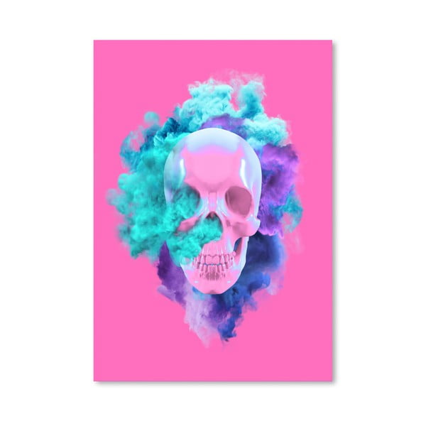 Plakát Americanflat Pink Skull, 30 x 42 cm