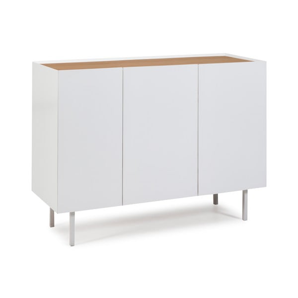 Valge madal tammedekooriga kummut 110x85 cm Arista – Teulat-image-2