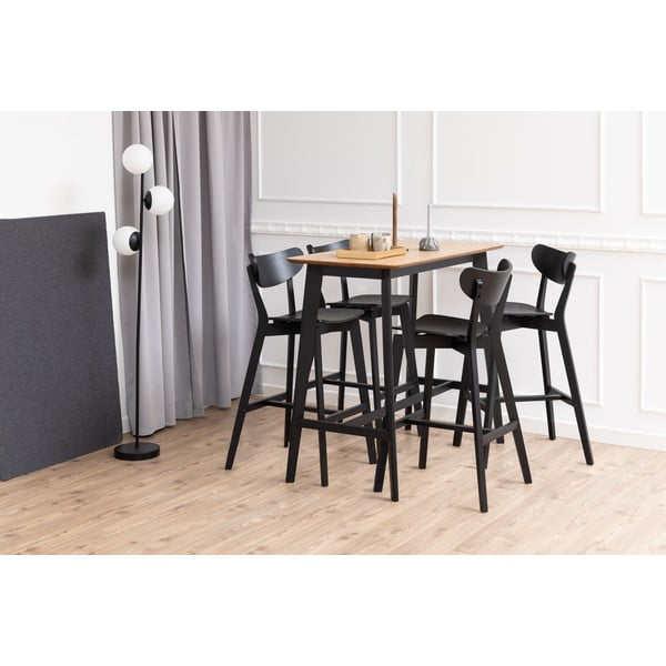 Mustast kummipuust baaritoolid 2 tk komplektis 105 cm Roxby - Actona-image-2