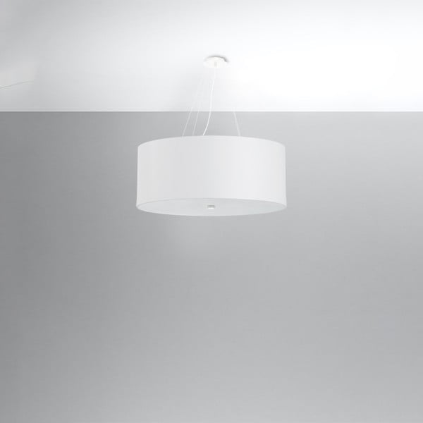 Valge rippvalgusti tekstiilist varjuga ø 70 cm Volta - Nice Lamps