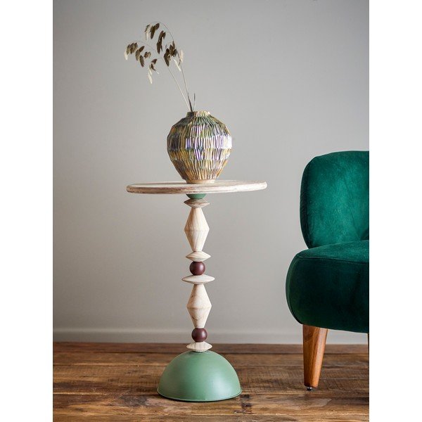 Ümmargune kuusepuidust abilaud ø 40 cm Mannelli - Bloomingville-image-1