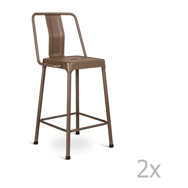 Sada 2 hnědých barových židlí Design Twist Magoye