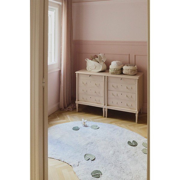 Heleroosa kangast laste mänguasjakorv 30x20x20 cm Swan Rose - Lorena Canals-image-2