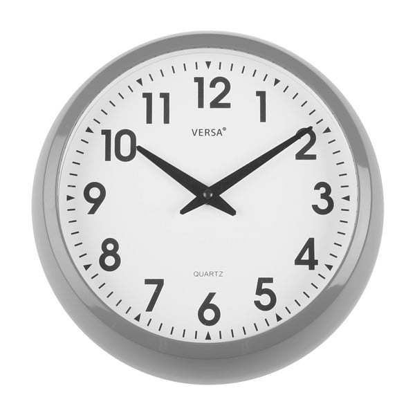 Nástěnné šedé kuchyňské hodiny Versa, ⌀ 30 cm