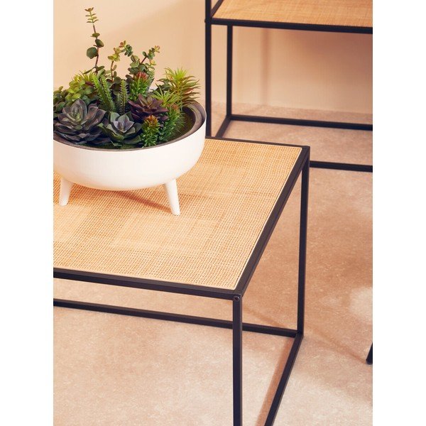 Rotangist kohvilaud naturaalses värvitoonis 60x60 cm Depok - Premier Housewares-image-2