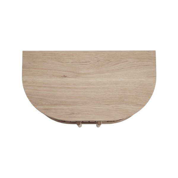Rippuv/riiulitega öökapp tammepuust ja heledas naturaalses värvitoonis Meta - Unique Furniture-image-3