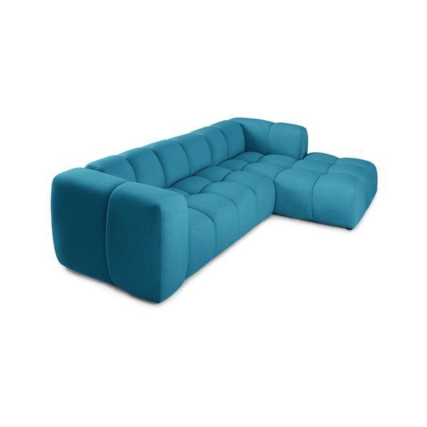 Türkiissinine sametist nurgadiivan (parem nurk) Cube - Bonami Selection-image-3