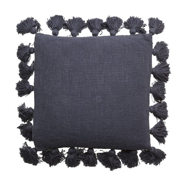 Tmavě modrý bavlněný polštář Bloomingville Cushion Mero, 45 x 45 cm