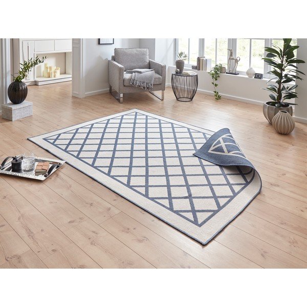 Sinine ja kreemikas õuevaip , 150 x 80 cm Sydney - NORTHRUGS-image-1