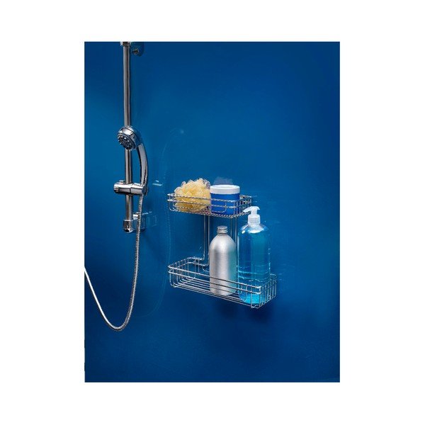 Dvoupatrová obdélníková polička Metaltex Cuba, délka 30 cm-image-1