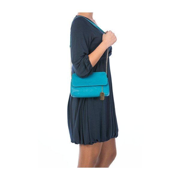 Kožená kabelka Envelope Turquoise-image-4