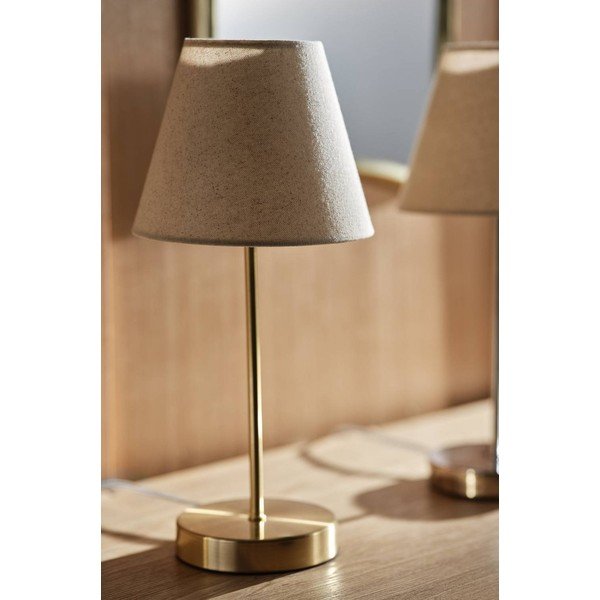 Beež/messingvärvi kangast laualamp (kõrgus 39 cm) Lasse - Jotex-image-2