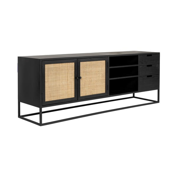 Must rotangist telerilaud 38x55 cm Guuji - White Label-image-2