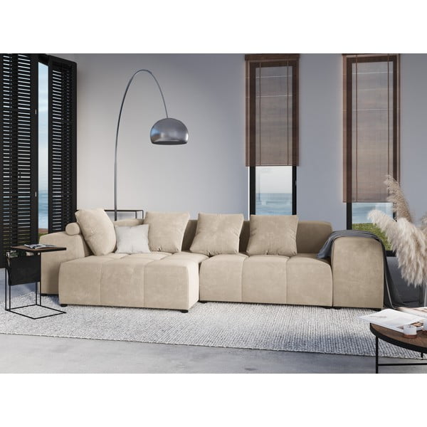 Beež sametpadi modulaarsele diivanile Rome Velvet - Cosmopolitan Design-image-3