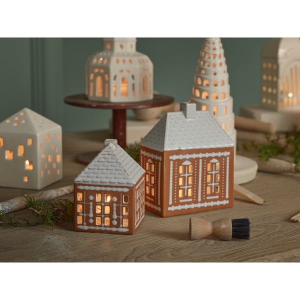 Kivikeraamikast teeküünla alus Gingerbread Lighthouse – Kähler Design-image-2