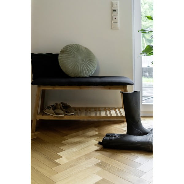 Must/füüsiline bambusest jalatsiriiul koos pingiga Ecori - Wenko-image-1