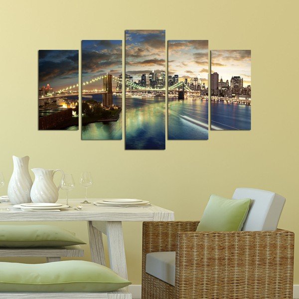 Mitmeosaline maal Bridge NYC, 110 x 60 cm - Wallity-image-1