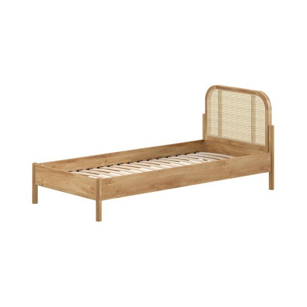 Tammepuidust üheinimesevoodi koos voodipõhjaga 90x200 cm Olive Rotan - Vipack-image-2