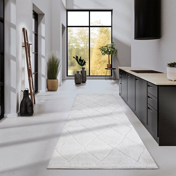 Kreem vaip 80x240 cm Perrotin Cream White - Elle Decoration-image-1