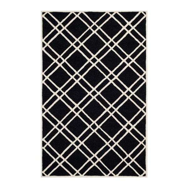 Vlněný koberec Safavieh Mati Black, 243 x 152 cm
