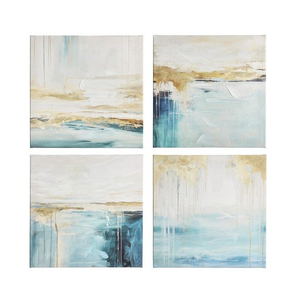 Trükitud/käsitsi maalitud elementidega lõuendimaal 60x60 cm Crown - Bizzotto