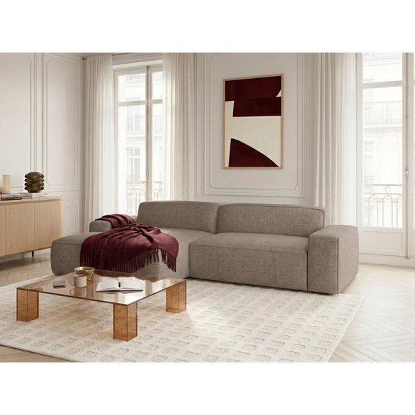 Hallikaspruun diivanvoodi/elektrilise istmepikendusega nurgadiivan (vasak nurk) Abel - Bobochic Paris-image-2