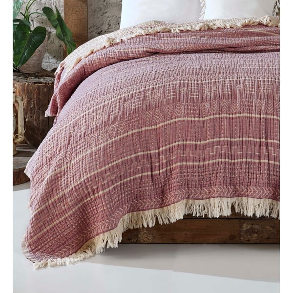 Punane musliinist päevavaip kaheinimesevoodile 220x240 cm Etno - Mijolnir-image-1