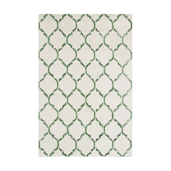 Ručně tkaný koberec Chain, 153x244 cm, zelený