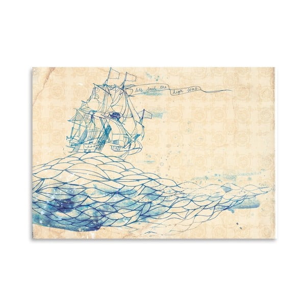 Plakát Blue Ship, 30x42 cm