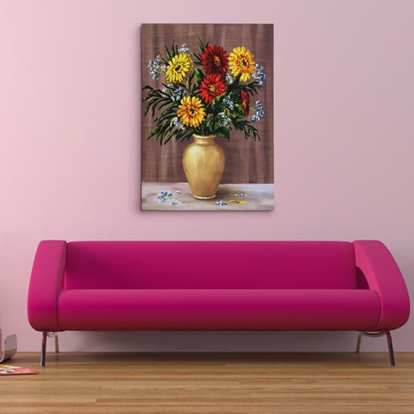 Obraz na plátně Váza s květinami, 50x70 cm
