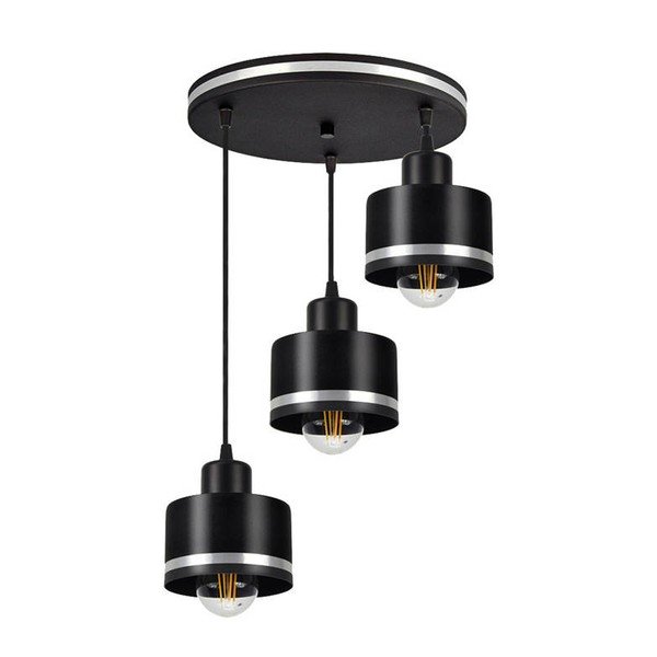 Mustast metallist rippvalgusti Wama - Candellux Lighting