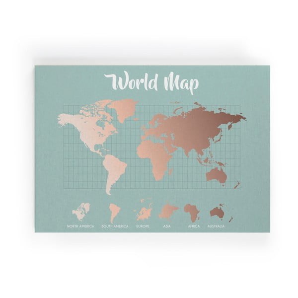 Obraz Really Nice Things Copper Worldmap, 50 x 70 cm