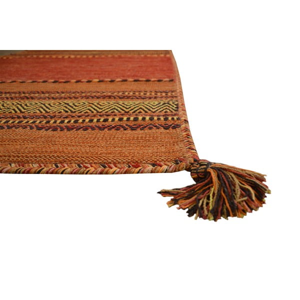 Oranž puuvillane vaip , 60 x 200 cm Antique Kilim - Webtappeti-image-2