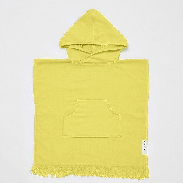 Kollane puuvillane beebipontšo 3-5 aastat Checkerboard – Sunnylife-image-1